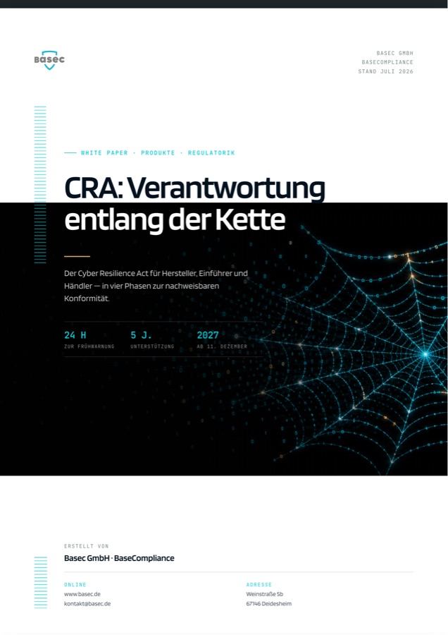 Cover White Paper: CRA: Verantwortung entlang der Kette
